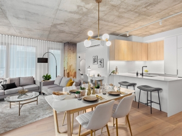Quartier Gnral - Condos neufs, Condo  vendre  Parc-Extension En inscription avec units modles En occupation  Granby prs d'une gare avec Piscine: > 1  000 001 $