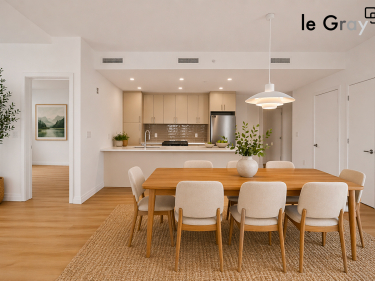 Le Gray - Location neuve � Candiac avec unit�s mod�les En occupation � Dollard-des-Ormeaux En construction pr�s d'une gare avec gym